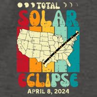 Total Solar Eclipse Usa Map Retro April 8 2024 Vector Backpack