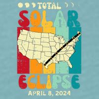 Total Solar Eclipse Usa Map Retro April 8 2024 Sueded Cloud Jersey T-Shirt