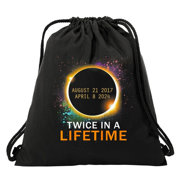Total Solar Eclipse Twice In A Lifetime 2024 Total Eclipse Drawstring Bag