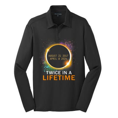 Total Solar Eclipse Twice In A Lifetime 2024 Total Eclipse Silk Touch Performance Long Sleeve Polo