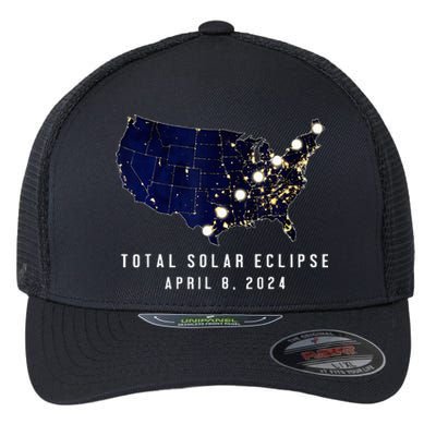 Total Solar Eclipse Map Of The Usa 4.08.2024 Flexfit Unipanel Trucker Cap