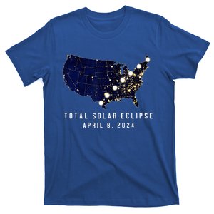 Total Solar Eclipse Map Of The Usa 4.08.2024 T-Shirt