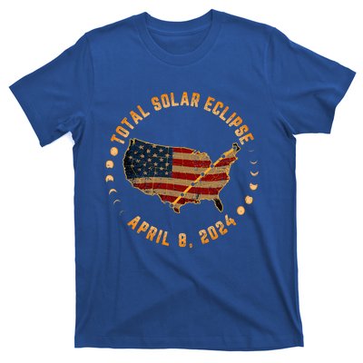 Total Solar Eclipse America April 8 2024 Usa Map Totality T-Shirt