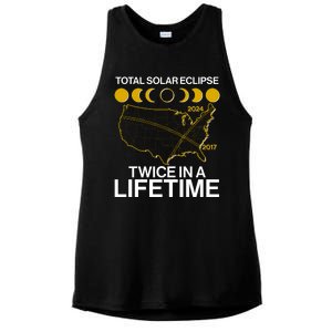 Total Solar Eclipse Twice In A Lifetime 2017 2024 Ladies PosiCharge Tri-Blend Wicking Tank