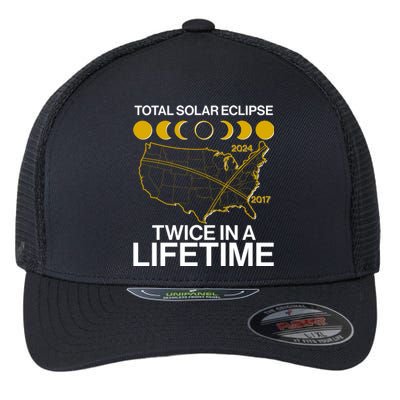 Total Solar Eclipse Twice In A Lifetime 2017 2024 Flexfit Unipanel Trucker Cap