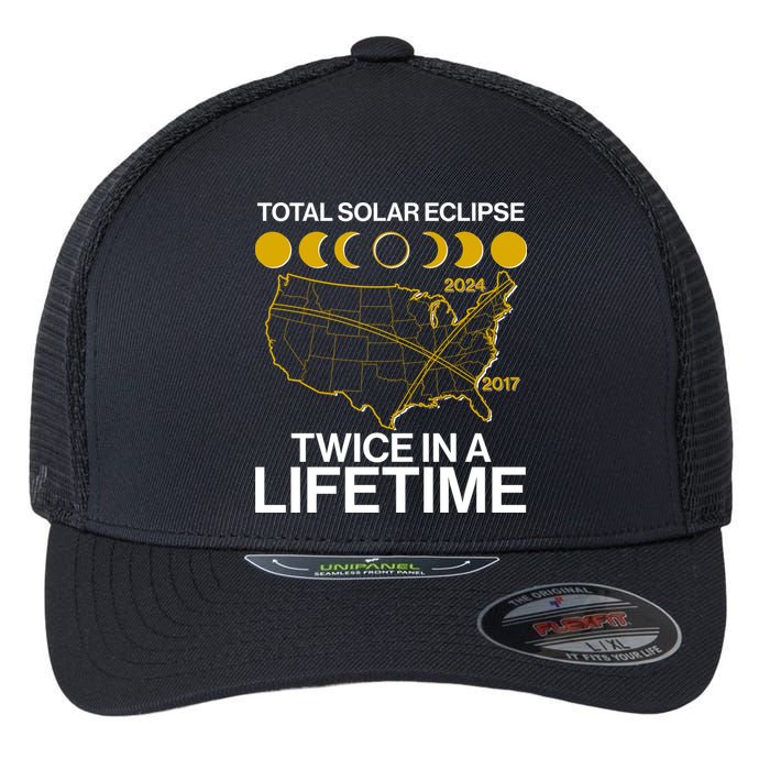 Total Solar Eclipse Twice In A Lifetime 2017 2024 Flexfit Unipanel Trucker Cap