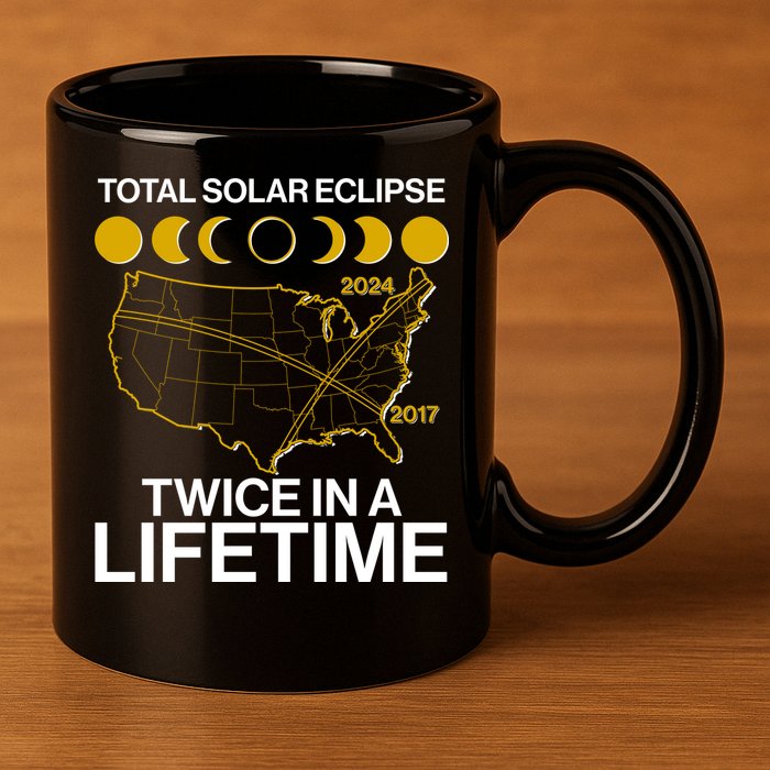 Total Solar Eclipse Twice In A Lifetime 2017 2024 11oz C Handle Ceramic Mug