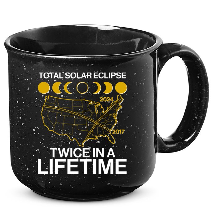 Total Solar Eclipse Twice In A Lifetime 2017 2024 15oz Campfire Ceramic Mug