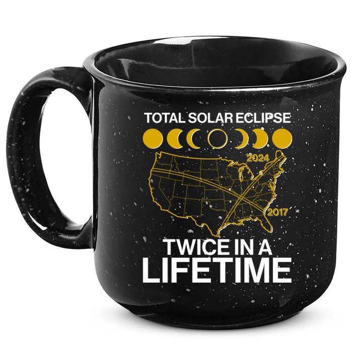 Total Solar Eclipse Twice In A Lifetime 2017 2024 15oz Campfire Ceramic Mug