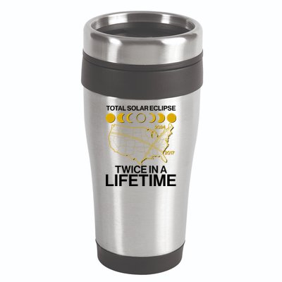 Total Solar Eclipse Twice In A Lifetime 2017 2024 16oz Travel Tumbler