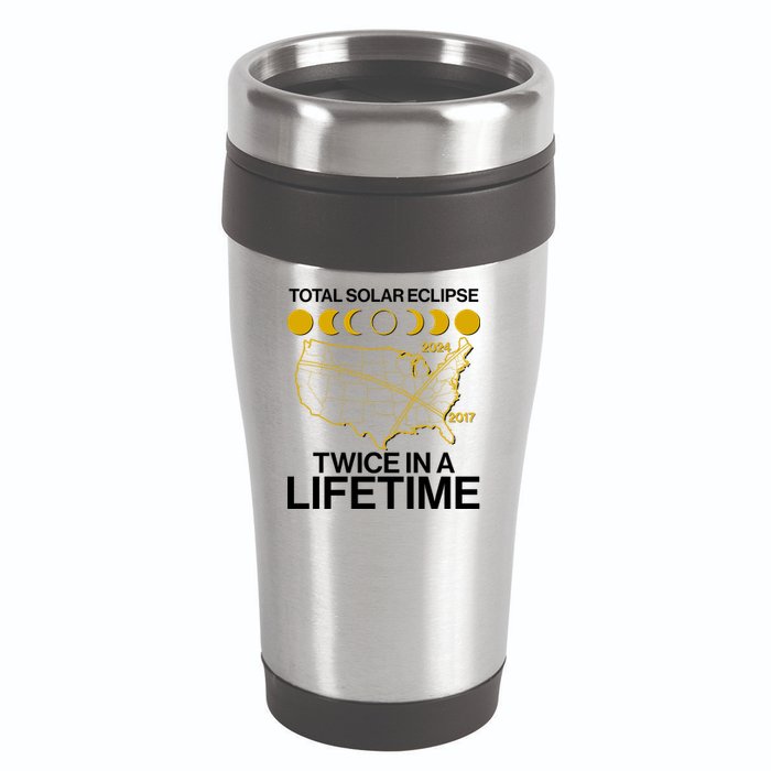 Total Solar Eclipse Twice In A Lifetime 2017 2024 16oz Travel Tumbler
