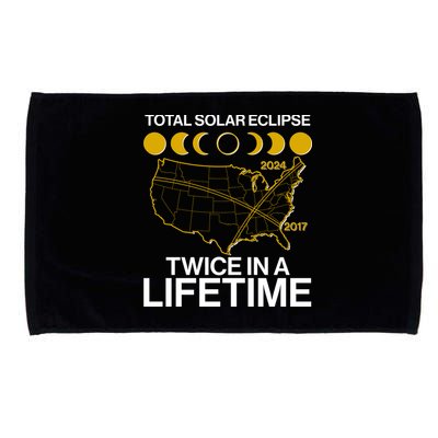 Total Solar Eclipse Twice In A Lifetime 2017 2024 Microfiber Hand Towel