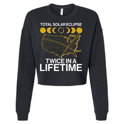 Total Solar Eclipse Twice In A Lifetime 2017 2024 Cropped Pullover Crew