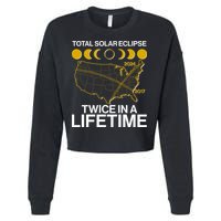 Total Solar Eclipse Twice In A Lifetime 2017 2024 Cropped Pullover Crew