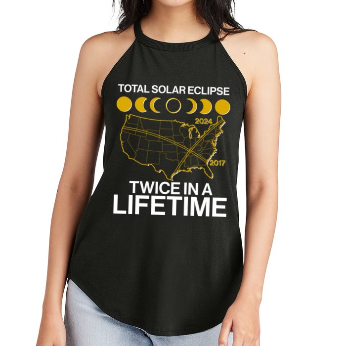 Total Solar Eclipse Twice In A Lifetime 2017 2024 Women's Perfect Tri Rocker Tank