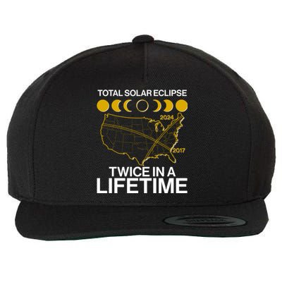 Total Solar Eclipse Twice In A Lifetime 2017 2024 Wool Snapback Cap