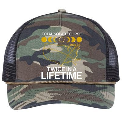 Total Solar Eclipse Twice In A Lifetime 2017 2024 Retro Rope Trucker Hat Cap