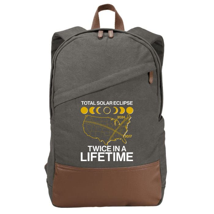 Total Solar Eclipse Twice In A Lifetime 2017 2024 Cotton Canvas Backpack