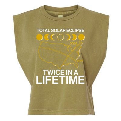Total Solar Eclipse Twice In A Lifetime 2017 2024 Garment-Dyed Women's Muscle Tee