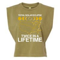 Total Solar Eclipse Twice In A Lifetime 2017 2024 Garment-Dyed Women's Muscle Tee