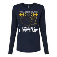 Total Solar Eclipse Twice In A Lifetime 2017 2024 Womens Cotton Relaxed Long Sleeve T-Shirt