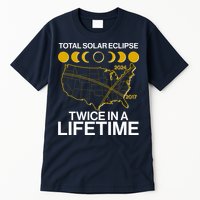 Total Solar Eclipse Twice In A Lifetime 2017 2024 Tall T-Shirt