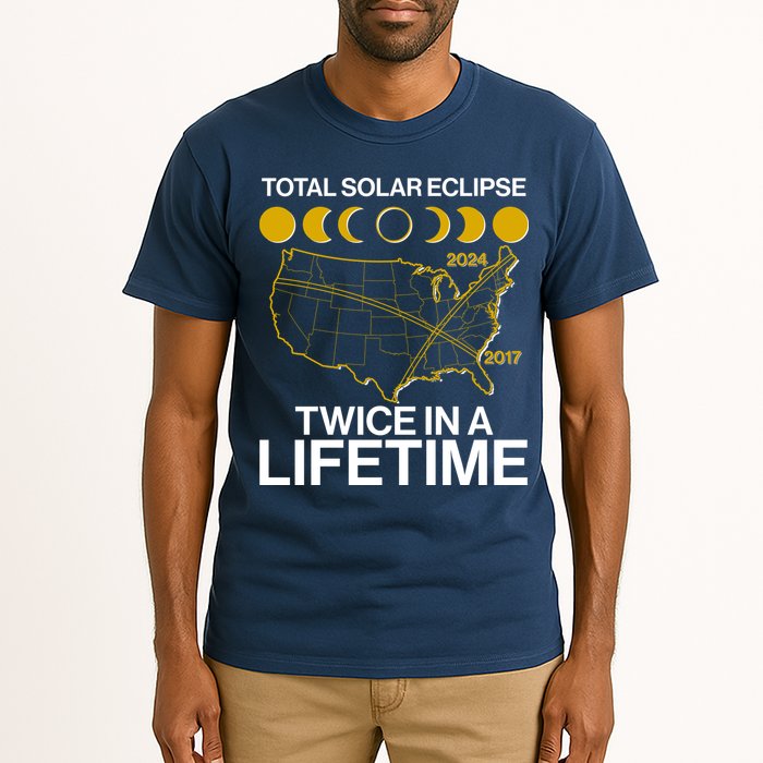 Total Solar Eclipse Twice In A Lifetime 2017 2024 Tall T-Shirt