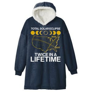 Total Solar Eclipse Twice In A Lifetime 2017 2024 Hooded Wearable Blanket