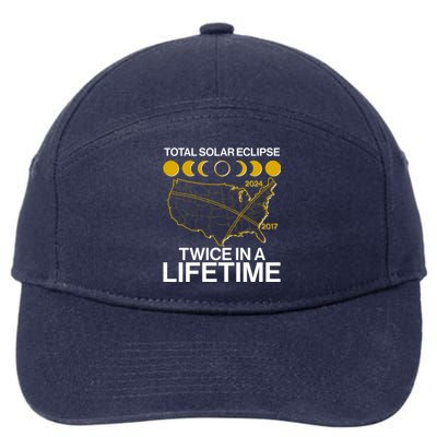 Total Solar Eclipse Twice In A Lifetime 2017 2024 7-Panel Snapback Hat