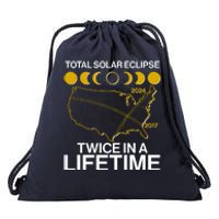 Total Solar Eclipse Twice In A Lifetime 2017 2024 Drawstring Bag