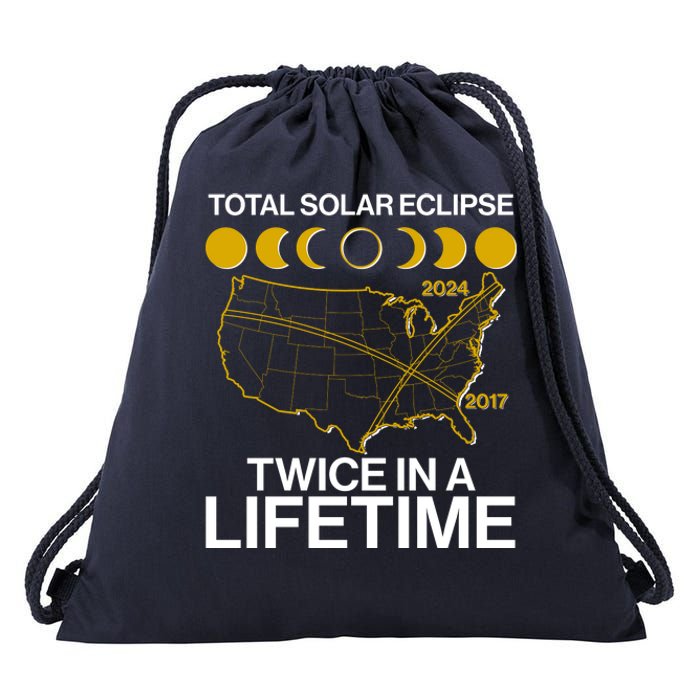 Total Solar Eclipse Twice In A Lifetime 2017 2024 Drawstring Bag