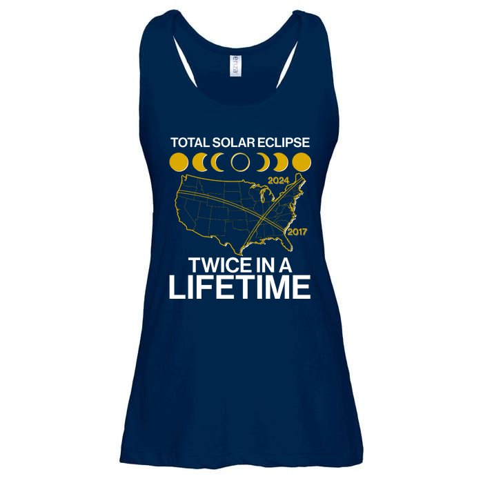 Total Solar Eclipse Twice In A Lifetime 2017 2024 Ladies Essential Flowy Tank