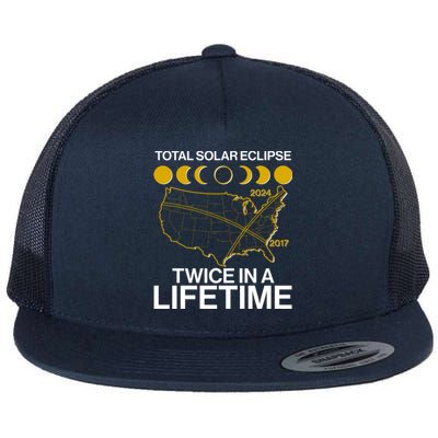 Total Solar Eclipse Twice In A Lifetime 2017 2024 Flat Bill Trucker Hat