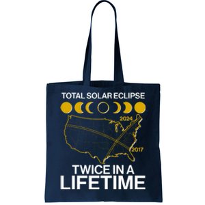 Total Solar Eclipse Twice In A Lifetime 2017 2024 Tote Bag