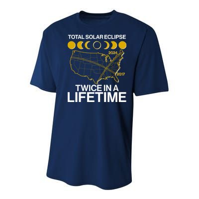 Total Solar Eclipse Twice In A Lifetime 2017 2024 Youth Performance Sprint T-Shirt