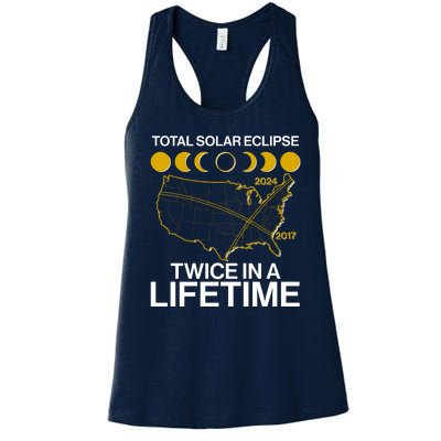 Total Solar Eclipse Twice In A Lifetime 2017 2024 Women's Racerback Tank