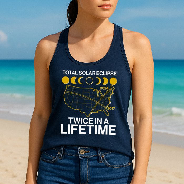 Total Solar Eclipse Twice In A Lifetime 2017 2024 Womens Tank Top