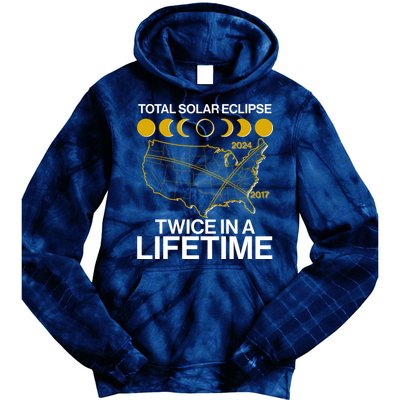 Total Solar Eclipse Twice In A Lifetime 2017 2024 Tie Dye Hoodie