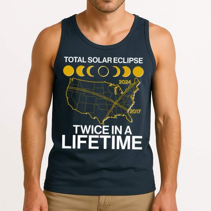 Total Solar Eclipse Twice In A Lifetime 2017 2024 Tank Top
