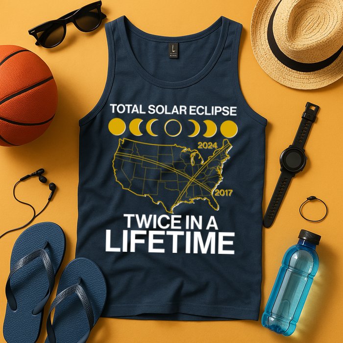 Total Solar Eclipse Twice In A Lifetime 2017 2024 Tank Top