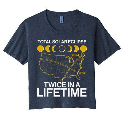 Total Solar Eclipse Twice In A Lifetime 2017 2024 Crop Top