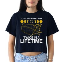 Total Solar Eclipse Twice In A Lifetime 2017 2024 Crop Top