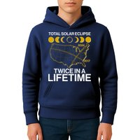 Total Solar Eclipse Twice In A Lifetime 2017 2024 Kids Hoodie