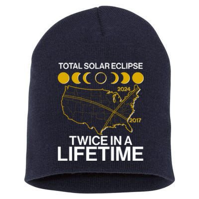 Total Solar Eclipse Twice In A Lifetime 2017 2024 Short Acrylic Beanie