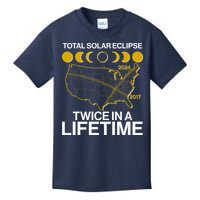 Total Solar Eclipse Twice In A Lifetime 2017 2024 Kids T-Shirt