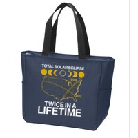 Total Solar Eclipse Twice In A Lifetime 2017 2024 Zip Tote Bag