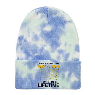 Total Solar Eclipse Twice In A Lifetime 2017 2024 Tie Dye 12in Knit Beanie