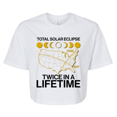 Total Solar Eclipse Twice In A Lifetime 2017 2024 Bella+Canvas Jersey Crop Tee