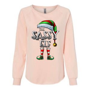 The Sassy Elf Matching Family Funny Christmas Elf Womens California Wash Sweatshirt