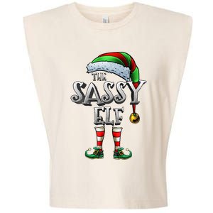 The Sassy Elf Matching Family Funny Christmas Elf Garment-Dyed Women's Muscle Tee